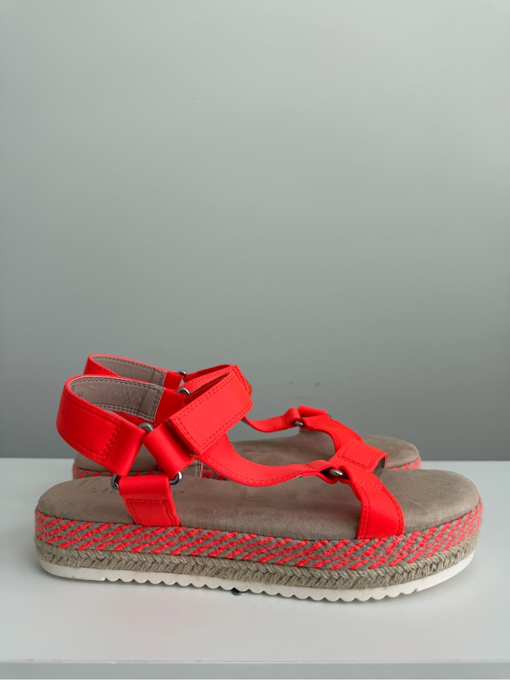 Women’s Neon Orange Platform Sport Sandals